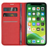 Leather Wallet Case & Card Holder Pouch for Apple iPhone 11 - Red